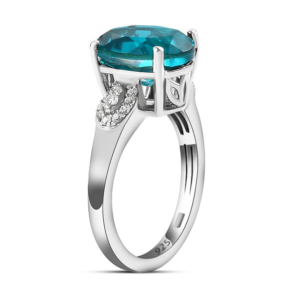 2er-Set- Capri-Blau Triplett Quarz und Zirkon-Ring und Anh&auml;nger - 7,69 ct. image number 5
