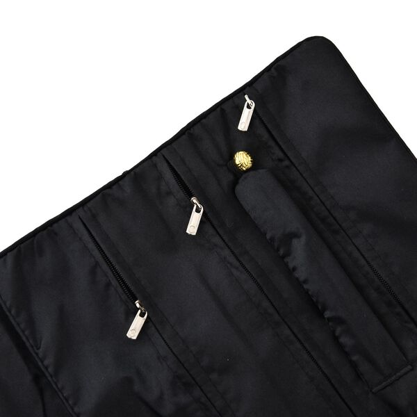 Schmuckorganizer aus Satin mit Stickerei und 5 Premium-Poliert&uuml;chern, 20x9cm, Schwarz image number 8