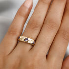 Tansanit Ring 925 Silber Gelbgold Vermeil  ca. 0,73 ct image number 2