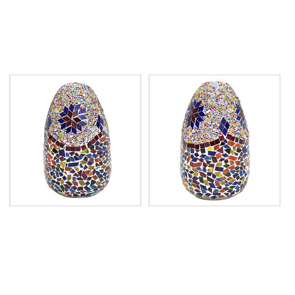 Handgefertigte, orientalische Mosaik Glas Tischlampe - Eiform, Gr&ouml;&szlig;e 15x15x48 cm, Mehrfarbig image number 4