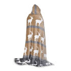 Hoodie-Decke mit Sherpa-Futter, Hirsch-Muster, Größe 150x200 cm, Schwarz und Braun image number 2