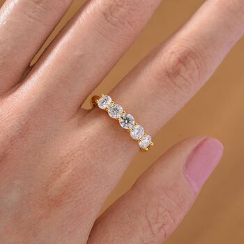 RADIANTA GRA zertifiziert Moissanit (D-VVS) Ring 925 Silber 750 Gelbgold Vermeil (Gr&ouml;&szlig;e 19.00) ca. 1.15 ct