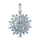 Himmelblauer Topas Anhänger 925 Silber platiniert ca. 2,67 ct.