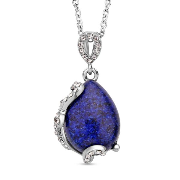 2er Set, Lapislazuli Ohrringe und Anh&auml;nger mit Kette, ca. 14.00 ct image number 3