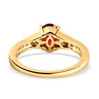 Afrikanischer Rubin und weißer Zirkon-Ring, 925 Silber vergoldet  ca. 1,27 ct image number 5