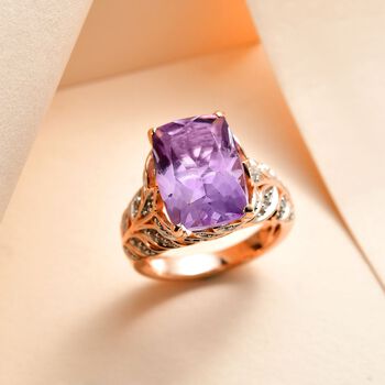 Rose De France Amethyst und Zirkon-Ring - 6,42 ct.