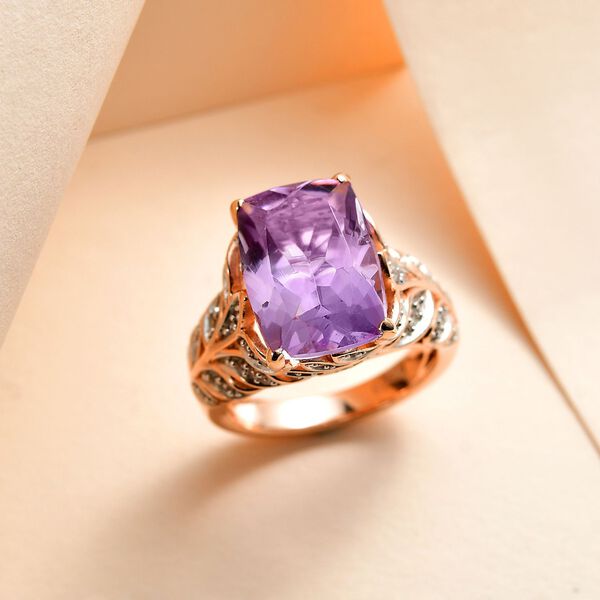 Rose De France Amethyst und Zirkon-Ring - 6,42 ct. image number 2