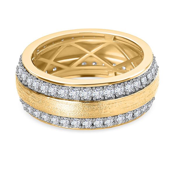 Moissanit Ring, 925 Silber Gelbgold Vermeil (Größe 17.00) ca. 1.41 ct image number 6