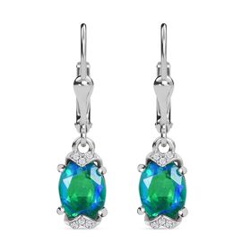 Pfau Triplett Quarz und Zirkon Ohrringe, 925 Silber rhodiniert - 2,86 ct.