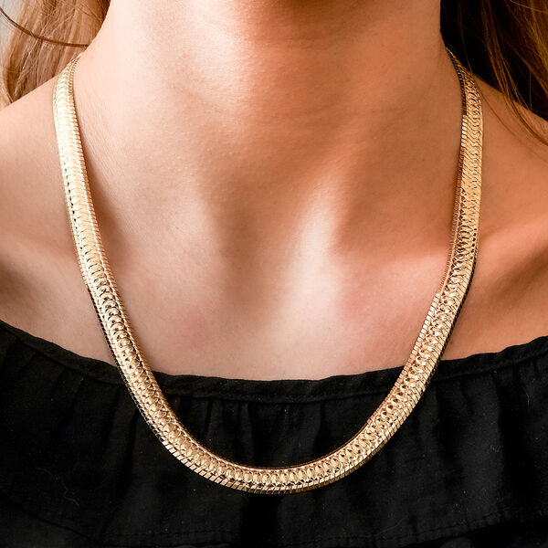 Fischgr&auml;ten-Kette 50 cm in vergoldetem 925 Silber image number 2