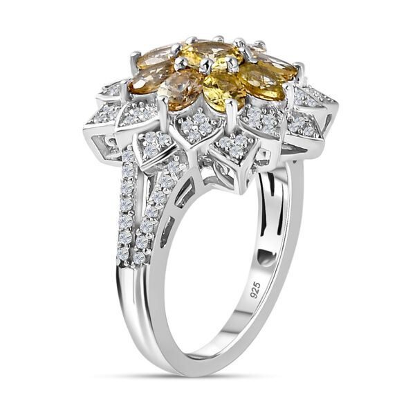 Nat&uuml;rlicher, goldener Tansanit und Zirkon-Cocktail-Ring - 2,58 ct. image number 5