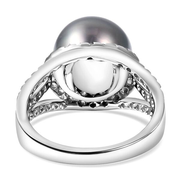 12-13mm Tahiti Perlen und Zirkon Ring- 1,34 ct. image number 5