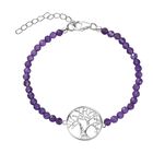 Afrikanisches Amethyst Armband, ca. 16.5 cm + 3.5 cm Extender, 925 Silber ca. 9.70 ct