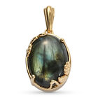 Labradorit Anh&auml;nger 950 Kupfer Ionenbeschichtetes Gold Platin ca. 10,35 ct