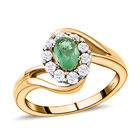 Sambischer Smaragd und weißer Zirkon-Ring - 0,92 ct. image number 3