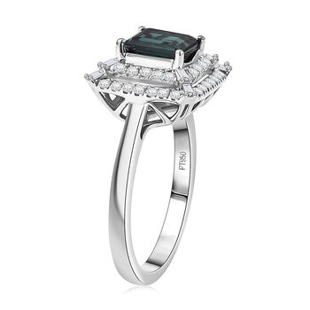 Rhapsody AAAA Pirineu Lagoon Tourmaline, Wei&szlig;er Diamant Ring 950 Platin (Gr&ouml;&szlig;e 17.00) ca. 1,59 ct
