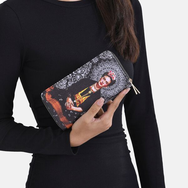 Frieda Kahlo Brieftasche mit doppeltem Reißverschluss und RFID-Schutz image number 10