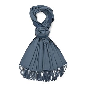 Eleganter Ombre-Schal mit Fransen, 68x180 cm, Nachtblau