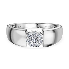 LUXURIANT DIAMOND- SI-GH Labor Diamant Ring, 925 Silber platiniert - 0,25 ct.
