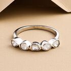 Handgearbeiteter, natürlicher Polki Diamant-Ring, 925 Silber platiniert  ca. 0,25 ct image number 1