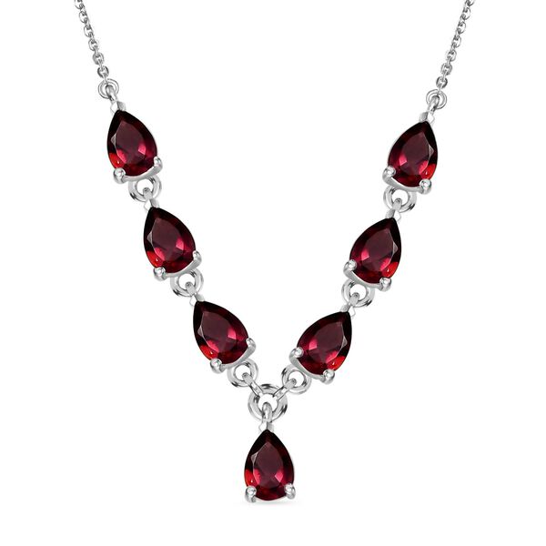 Rote Granat-Halskette,45 cm - 3,64 ct.