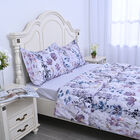 SERENITY NIGHT: 3er-Set - Bettdecke 2 Kissenbezüge, Blumenwiese, Weiß und Lila  image number 2