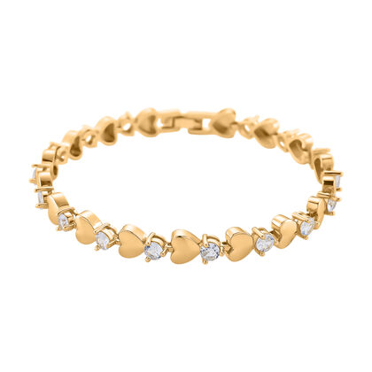 Wei&szlig;er Kristall Armband ca. 19 cm, goldfarben