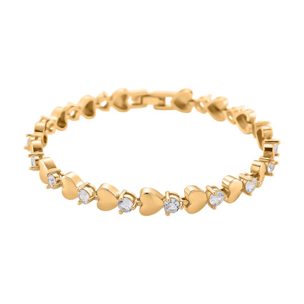 Wei&szlig;er Kristall Armband ca. 19 cm, goldfarben