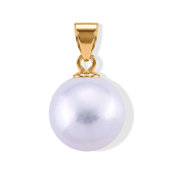 D'Joy Wei&szlig;e Edison Perle (10-11 mm) Anh&auml;nger 925 Silber Vergoldet