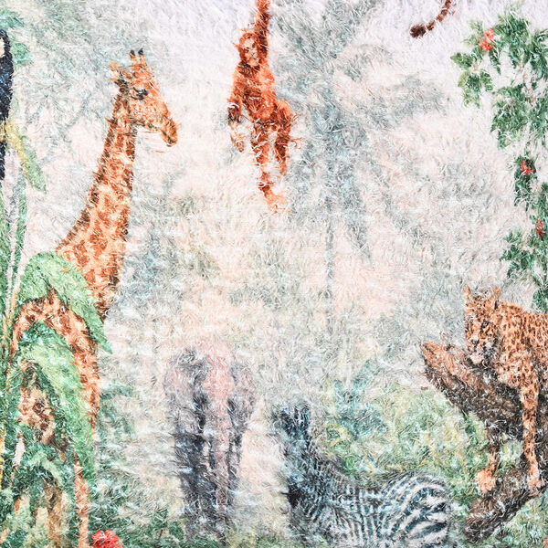 poly cortton woven digital tree printed rubbed cushion cover Size-45x45 cms Color- Multi image number 7