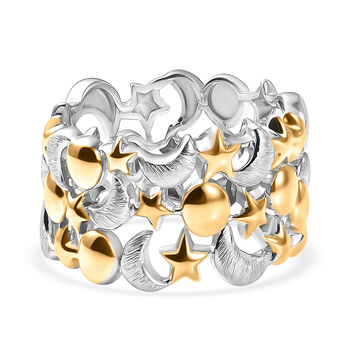 GP Celestial Kollektion - Kanchanaburi blauer Saphir zweifarbiger Ring