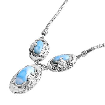 Royal Bali - Larimar Halskette ca. 50 cm 925 Silber ca. 18.29 ct