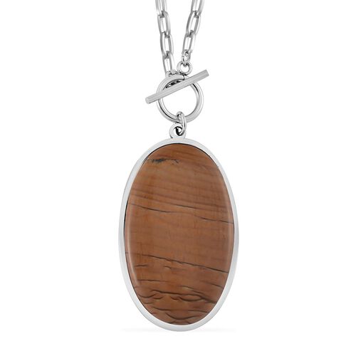 Bild Jasper Halskette ca. 60 cm Reiner Edelstahl ca. 90.00 ct image number 0