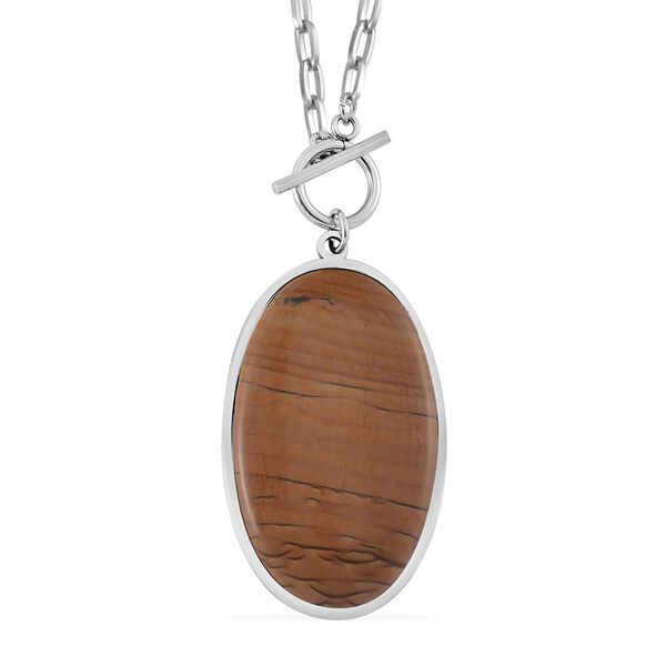 Bild Jasper Halskette ca. 60 cm Reiner Edelstahl ca. 90.00 ct image number 0