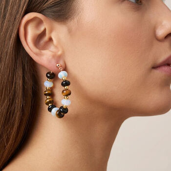 Mehrfarbige Edelstein-Ohrringe - 59 ct.