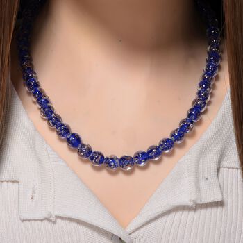 Blaue Halskette im Murano-Stil, 50+5cm