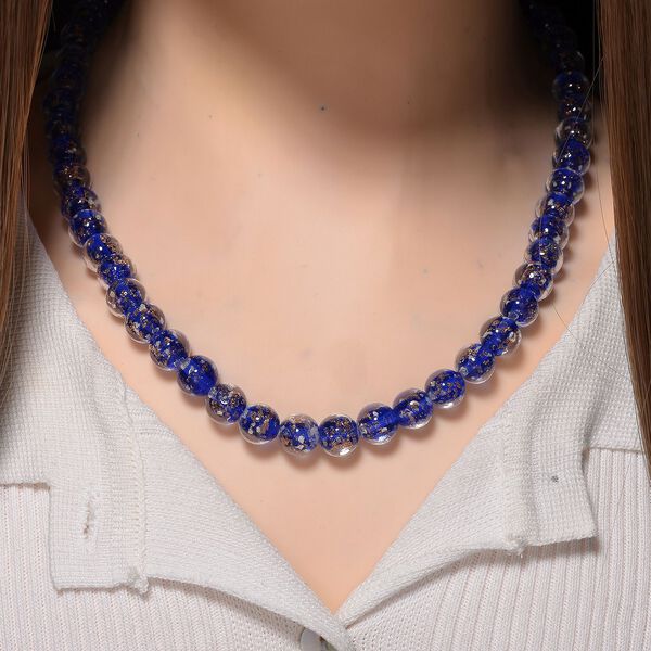 Blaue Halskette im Murano-Stil, 50+5cm image number 2