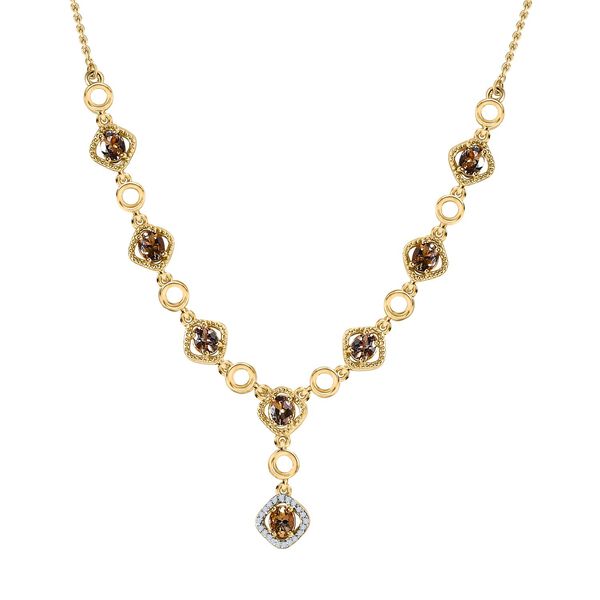 AA natürliche, goldene Tansanit und Zirkon-Halskette, 45 cm - 2,75 ct. image number 0