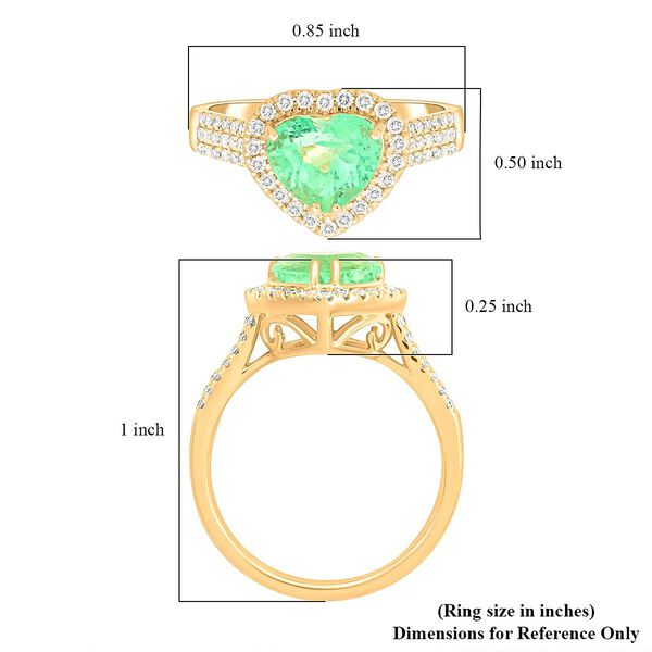 LUXORO AAA Kolumbianischer Smaragd und  Diamant Ring in 585 Gold - 2 ct. image number 4