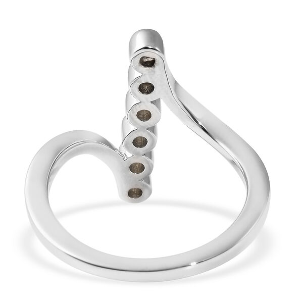 Moissanit Bypass Ring 925 Silber rhodiniert  ca. 0,15 ct image number 5