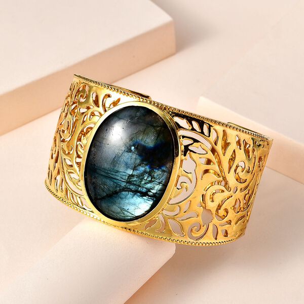 Labradorit Armreif ca. 19 cm, vergoldet ca. 39.92 ct image number 2