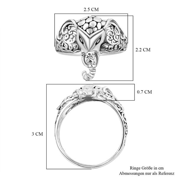 Royal Bali Kollektion- Elefant Ring in 925 Silber image number 5