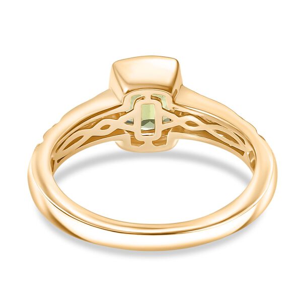 Peridot Ring 925 Silber vergoldet (Größe 19.00) ca. 0,90 ct image number 6