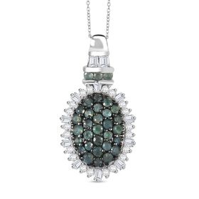 D’Joy Alexandrit und Moissanit Anhänger mit 50cm Kette - 1,80 ct.