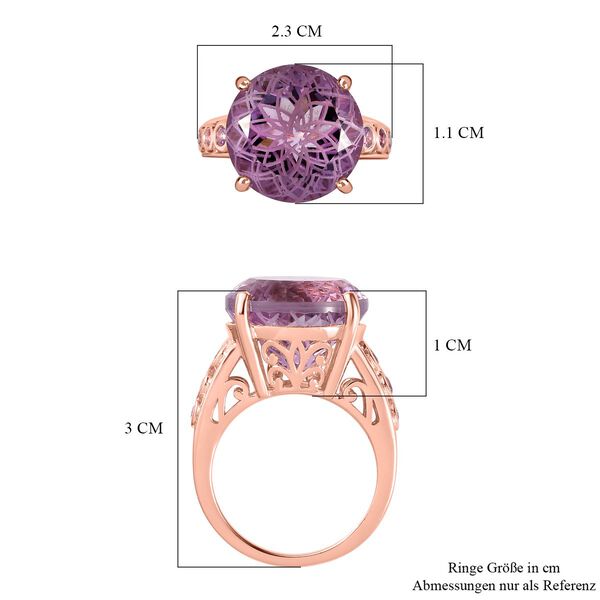 Blume des Lebens: Rose de France Amethyst, rosa Saphir Ring, 925 Silber Ros&eacute;gold Vermeil (Gr&ouml;&szlig;e 20.00) ca. 11.28 ct image number 6