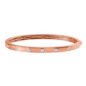 Moissanit Armreif, 19cm, 925 Silber mit Roségold Vermeil - 0,86 ct.