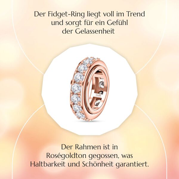 Weißer Zirkonia Spinning-Ring in Roségoldton image number 6