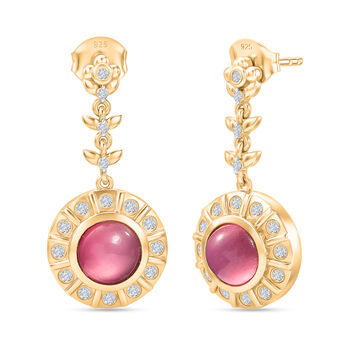 D'Joy Flamingo Mondstein und Zirkon Ohrringe - 3,50 ct.