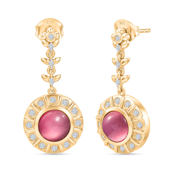 D'Joy Flamingo Mondstein und Zirkon Ohrringe - 3,50 ct.