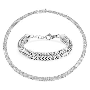 D'Joy 925 Silber 50cm Halskette und 19cm Armband